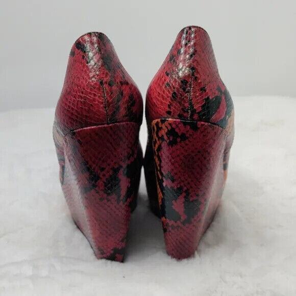 Vintage Y2K leather Red Snake Print Platforms - Picture 5 of 8
